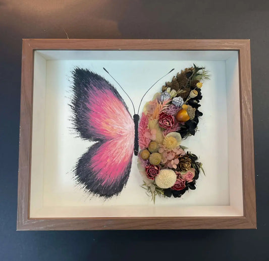 Beautyzkx Homemade creative handmade DIY butterfly dried flower photo frame material package（zkx0010）