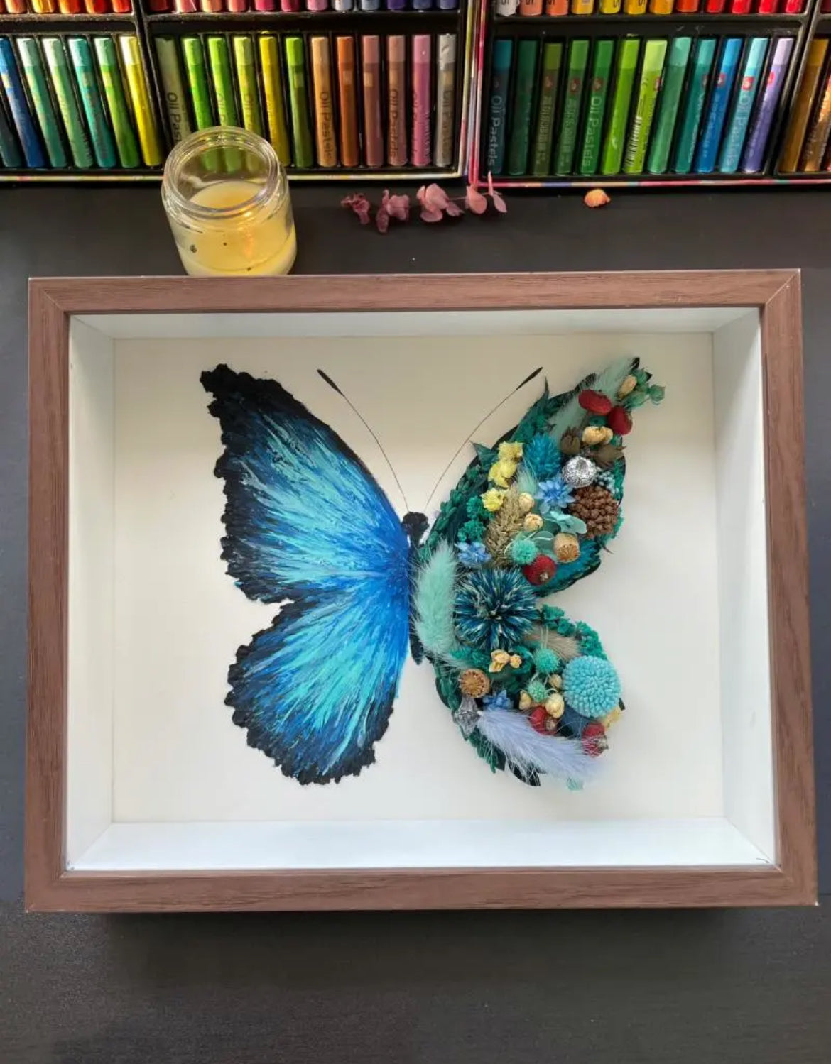 Beautyzkx Homemade creative handmade DIY butterfly dried flower photo frame material package（zkx0010）