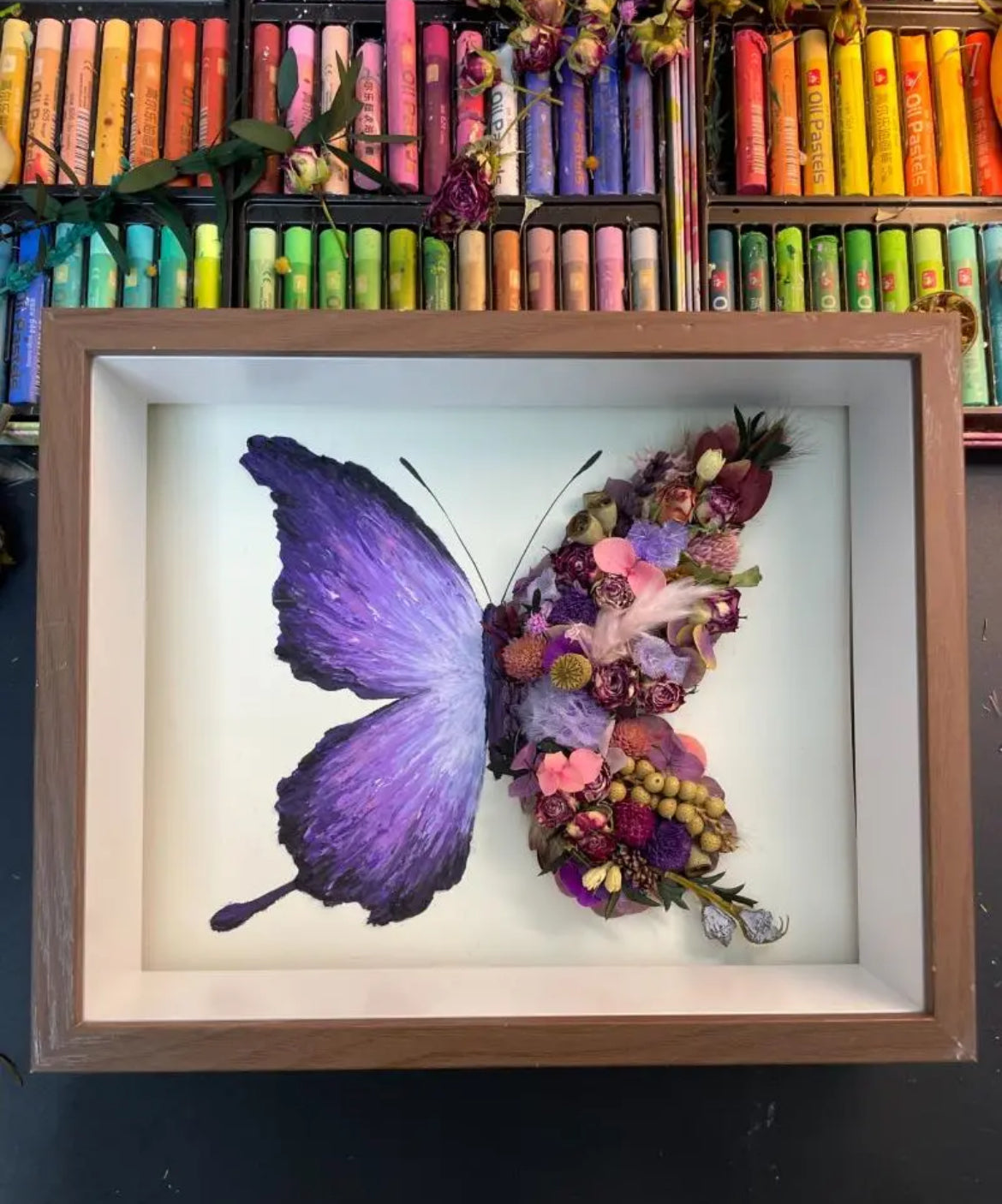 Beautyzkx Homemade creative handmade DIY butterfly dried flower photo frame material package（zkx0010）