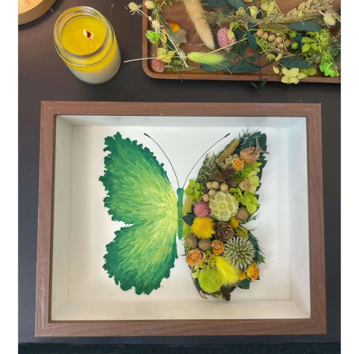 Beautyzkx Homemade creative handmade DIY butterfly dried flower photo frame material package（zkx0010）