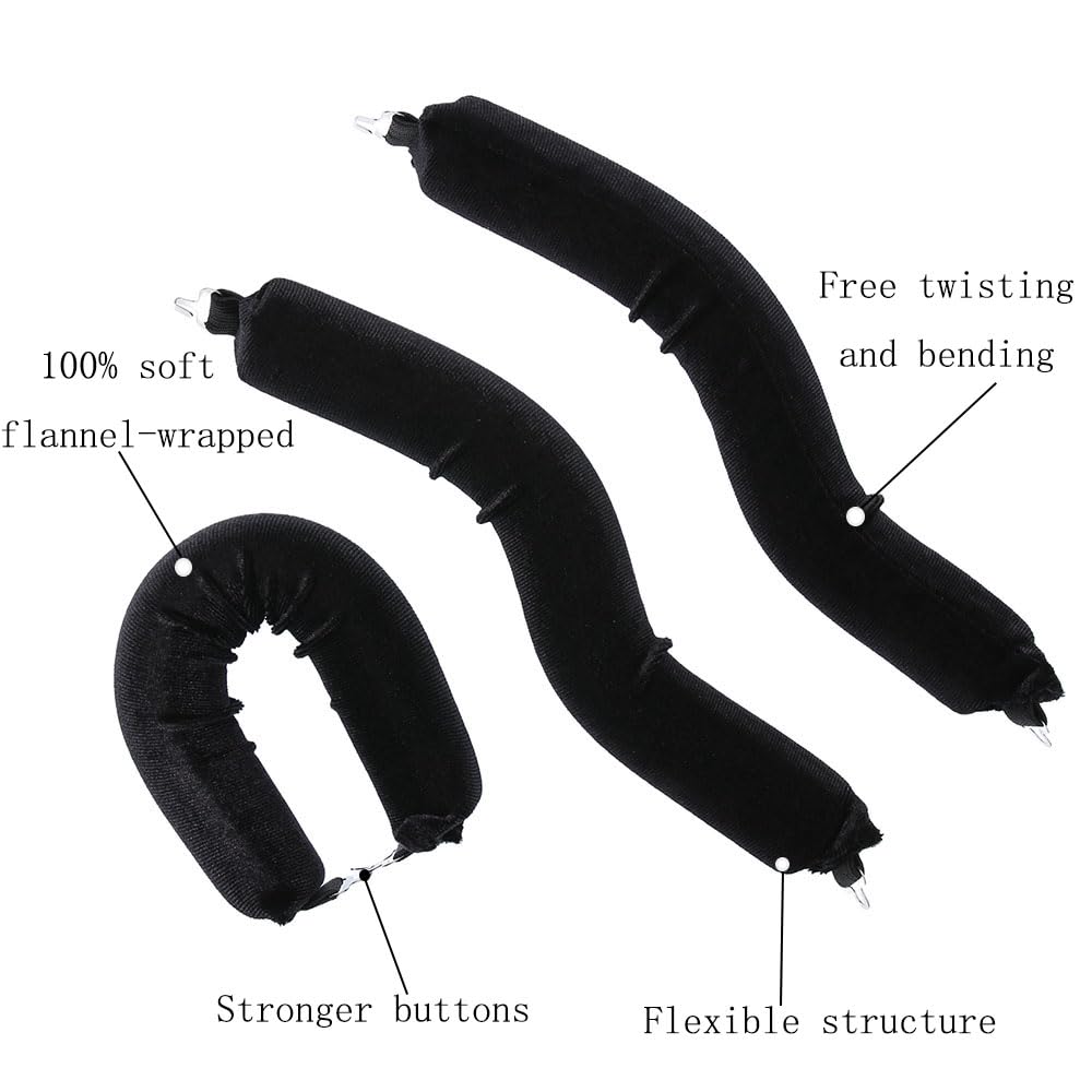 Beautyzkx Heatless Hair Curling Sticks  No Heat Hair Rollers Overnight Soft DIY Wave Hair Curlers Rode Hair Accessories for Women Long &Medium Hair Heatless Hair Curlers to Sleep In 3PCS